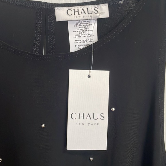 CHAUS new york Sleeveless Black Pearl Top in small size - Picture 2 of 6